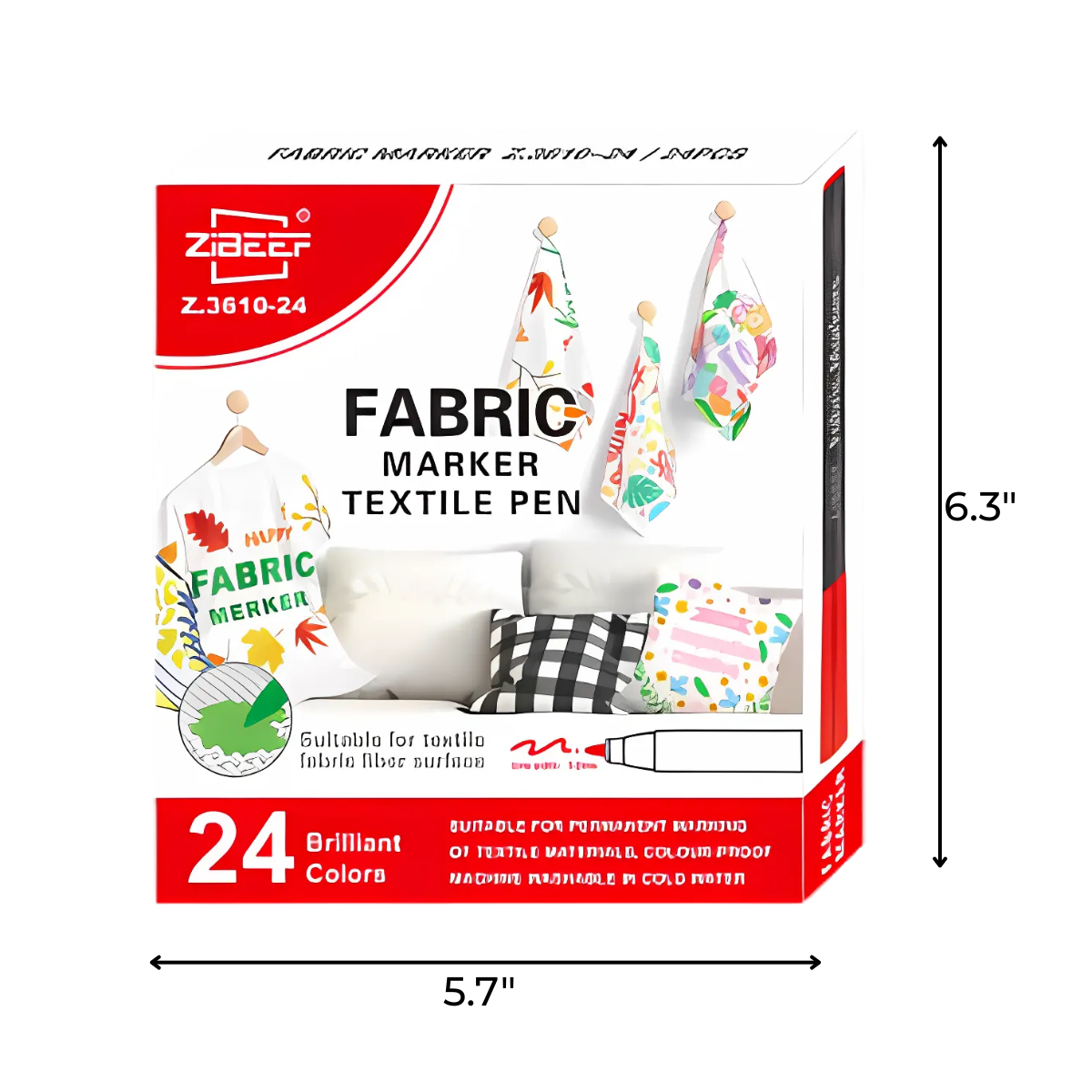 Vibrant 24-Pack Fabric Markers