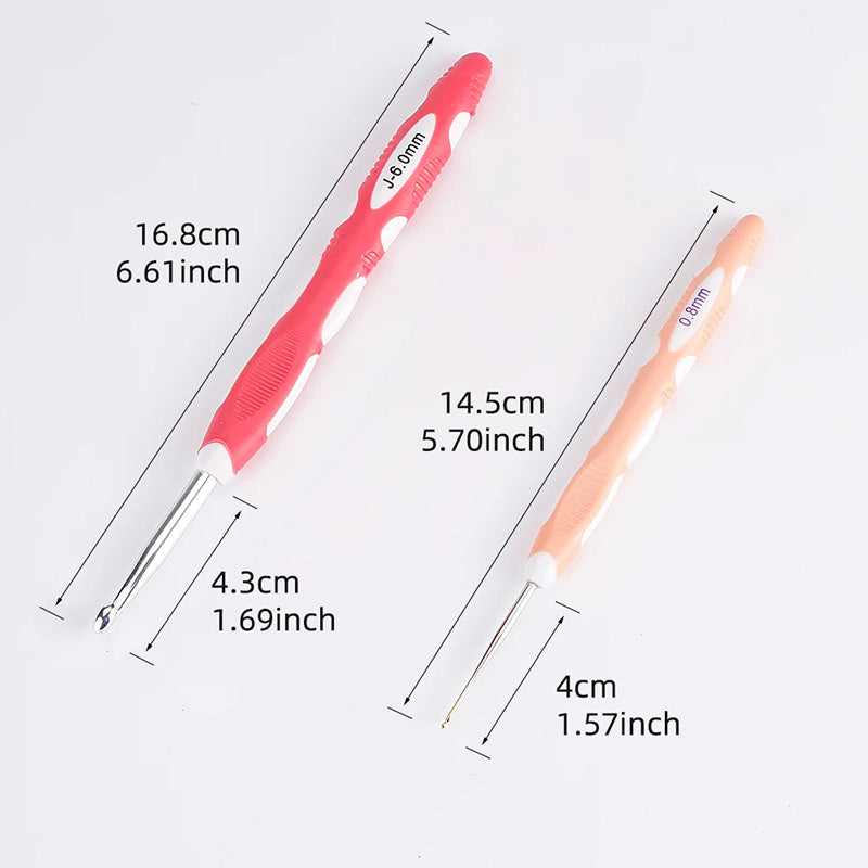 Crochet Hook Set 9 Pcs with Soft Grip Handles