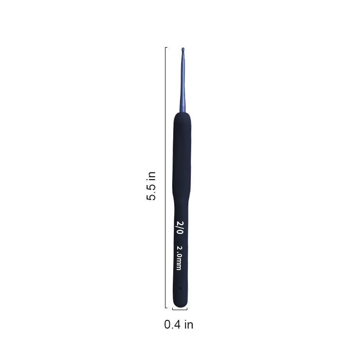9 Pcs Blue Crochet Hook Set with Soft Handle