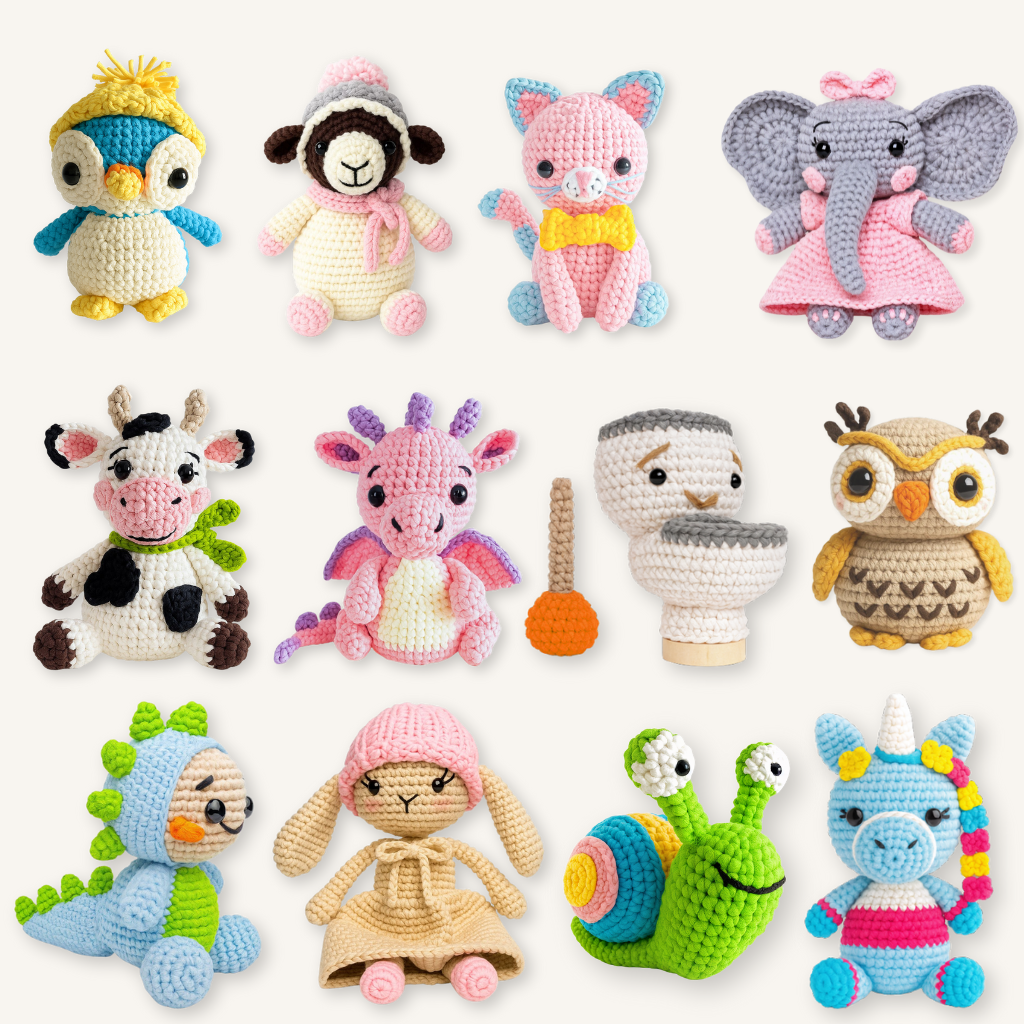 The Snuggle Squad - 12 Adorable Crochet PDF Patterns