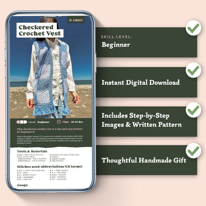 Checkered Vest Crochet Pattern