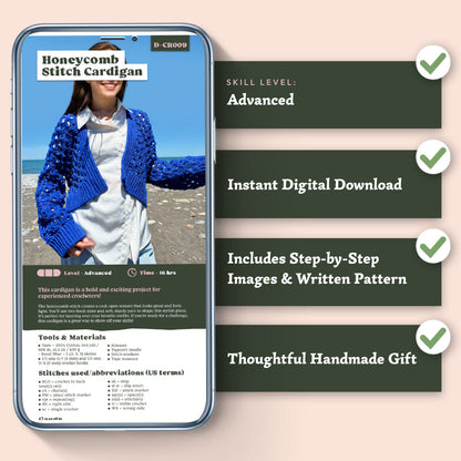 Honeycomb Stitch Cardigan Crochet Pattern