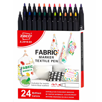 Vibrant 24-Pack Fabric Markers