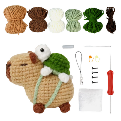 Capybara with Tortoise Crochet  Kit