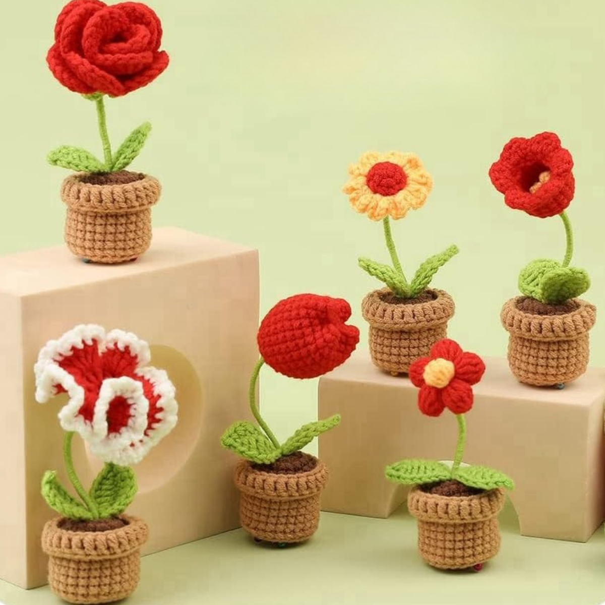 Crochet Flower Pot Kit 6pcs