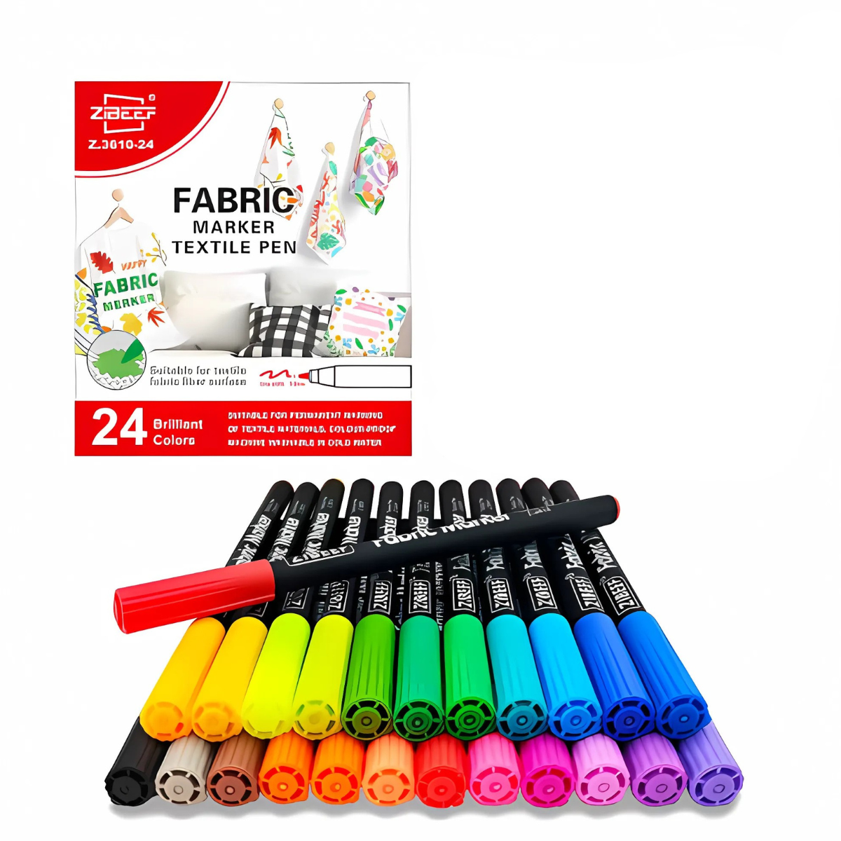 Vibrant 24-Pack Fabric Markers
