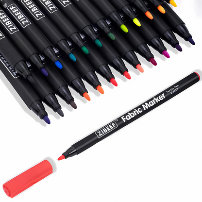 Vibrant 24-Pack Fabric Markers