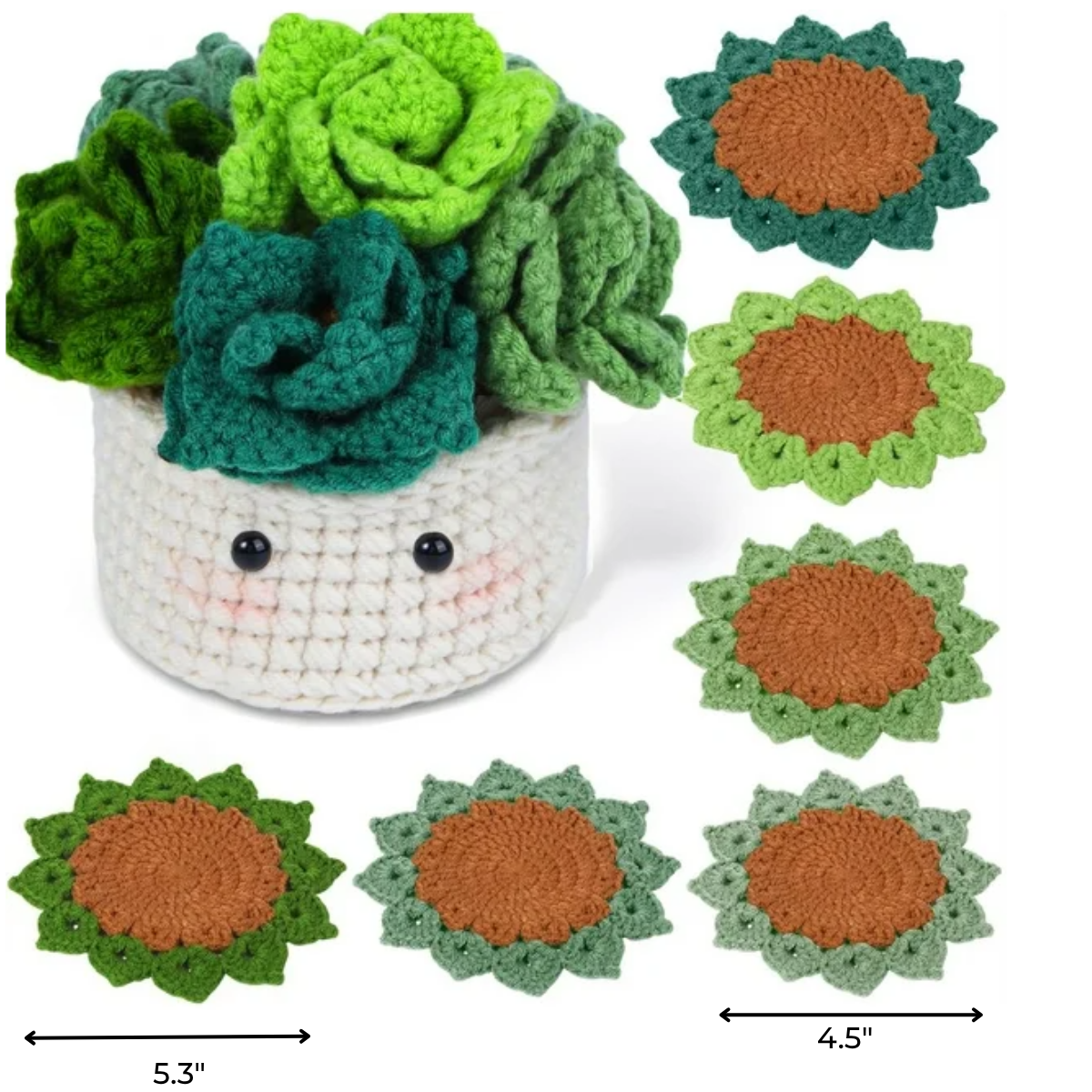 Plant Pot Crochet Kit with Coasters