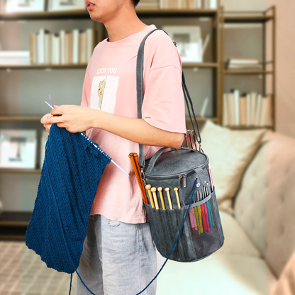 PU Leather Knitting Crochet Tools Storage Bag