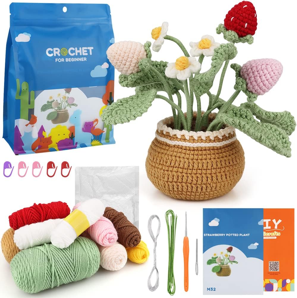 Crochet Strawberry Plant Kit
