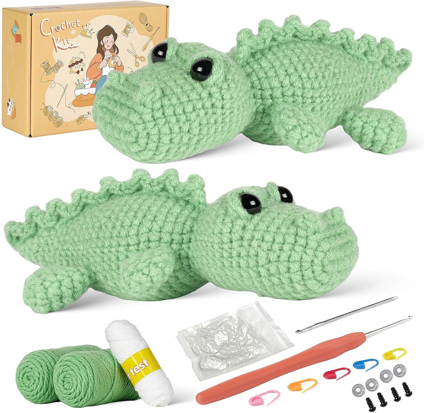 Crochet Crocodile Kit 2pcs