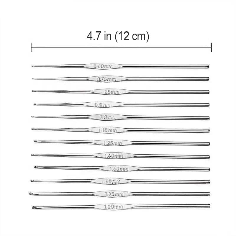 Aluminum Crochet Hooks 12 Pcs