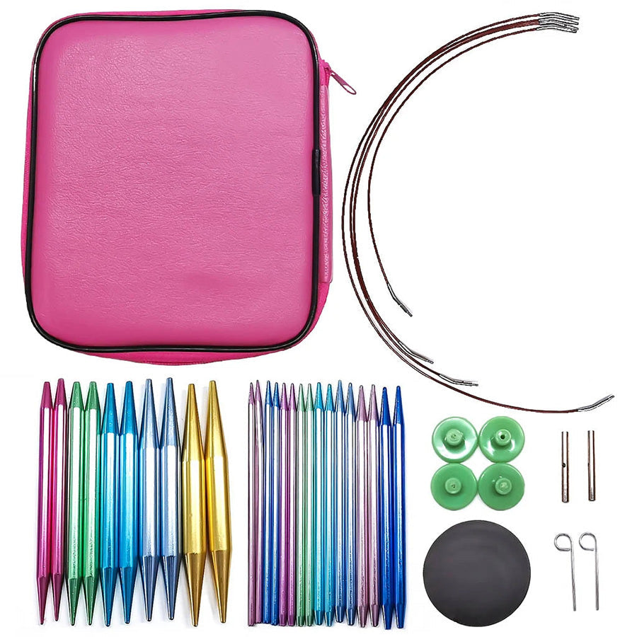 Aluminum Knitting Needle Set with Case