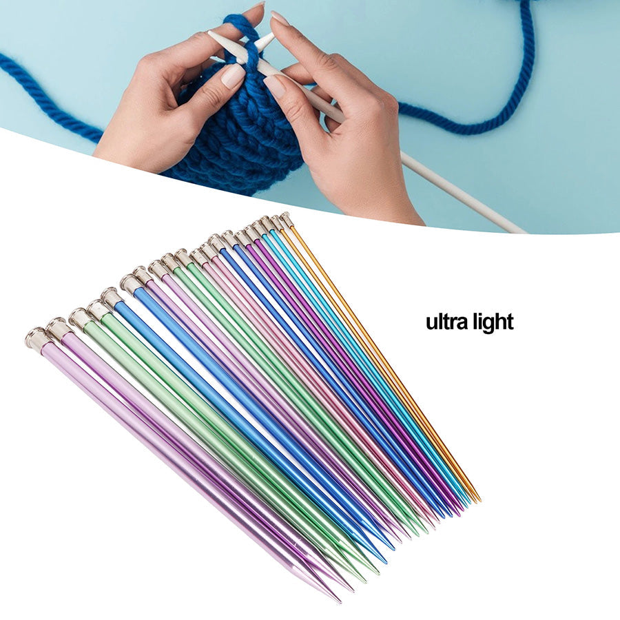20 Pcs Aluminum Knitting Needle Set