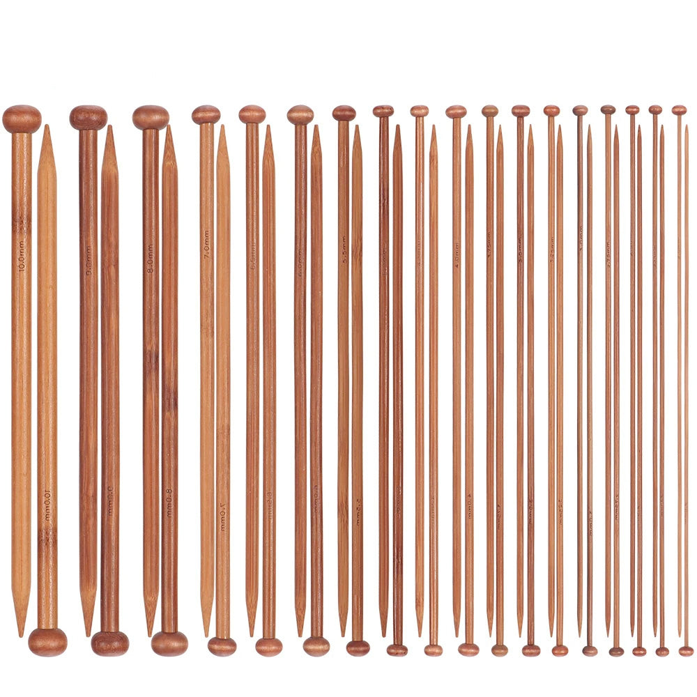 36 Pcs Bamboo Knitting Needles