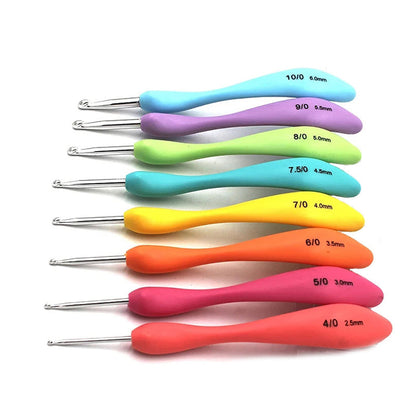Crochet Hook Set 8 Pcs with Soft Grip Handles