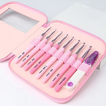 Ergonomic Crochet Hook Set 9 Pcs with Case