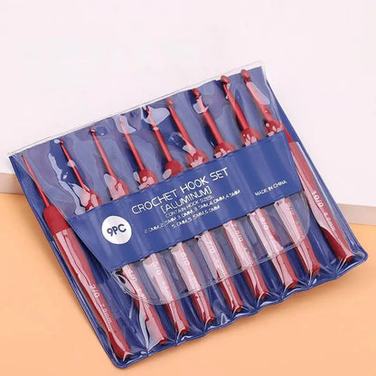 Ergonomic Crochet Hook Set 9 Pcs with Soft Grip Handles