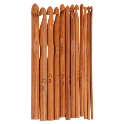 Bamboo Crochet Hooks 12 Pcs