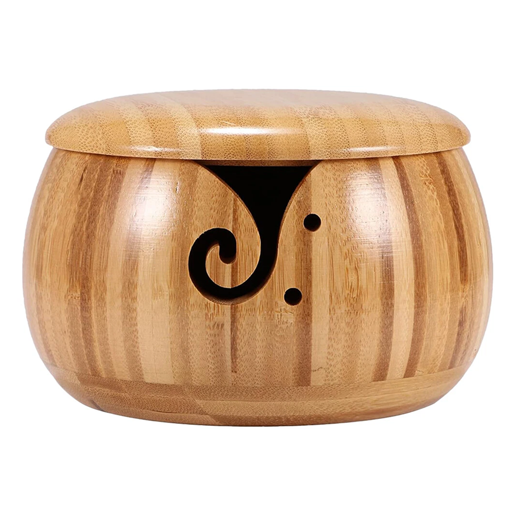 Wooden Yarn Bowl With Lid