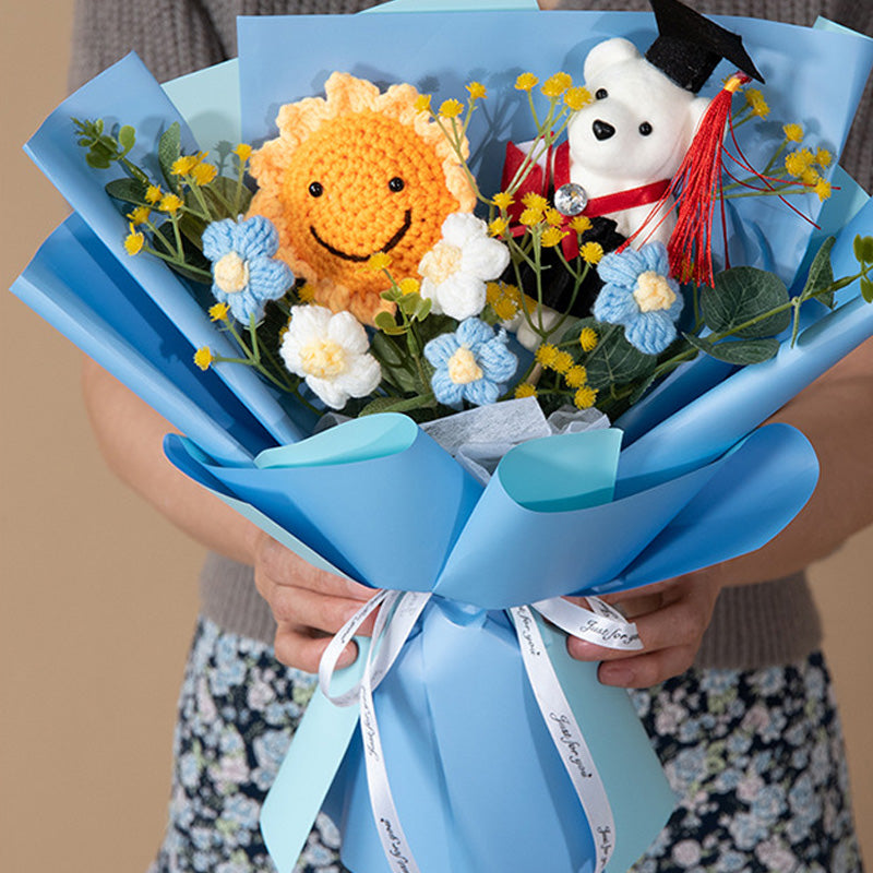 Doctor Bear Graduation Season Crochet Bouquet