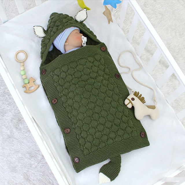 Knitted Baby Sleeping Bag Wrap Blanket (bundle)