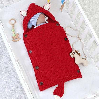 Knitted Baby Sleeping Bag Wrap Blanket (bundle)