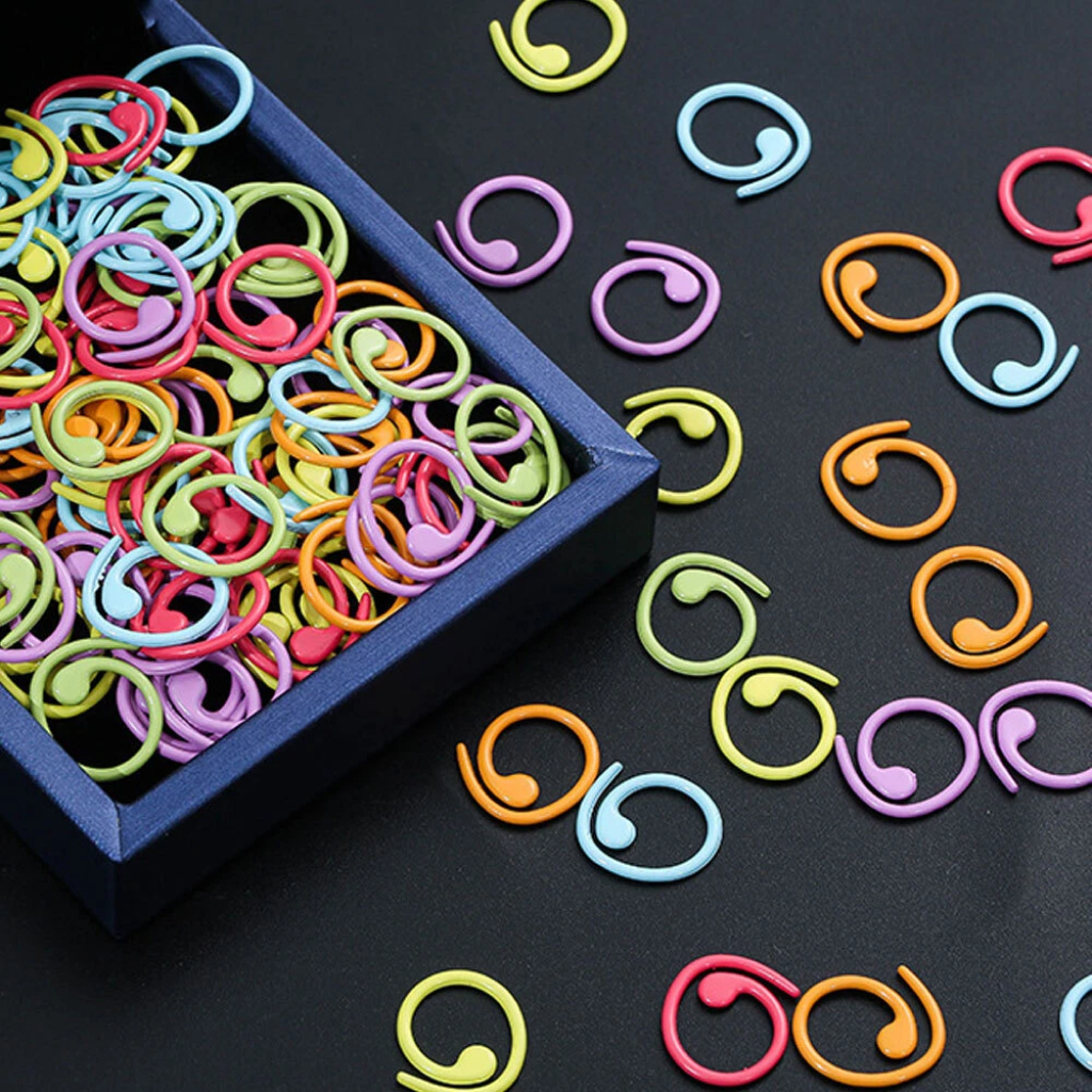 Spiral Multicolor Stitch Markers Set 30pcs