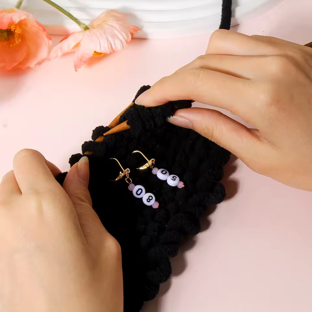 Acrylic Numbered (10-90) Stitch Marker Set 9Pcs