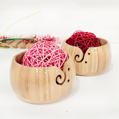 Wooden Yarn Bowl With Lid