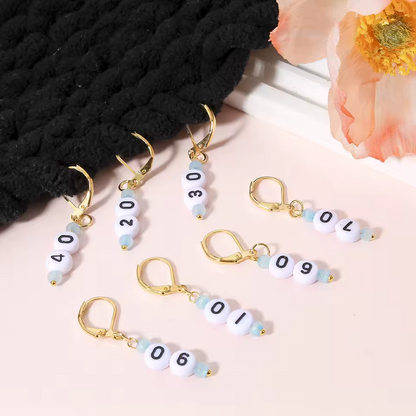 Acrylic Numbered (10-90) Stitch Marker Set 9Pcs