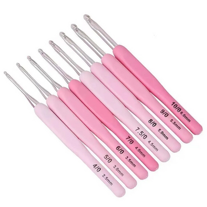 Ergonomic Crochet Hook Set 9 Pcs with Case