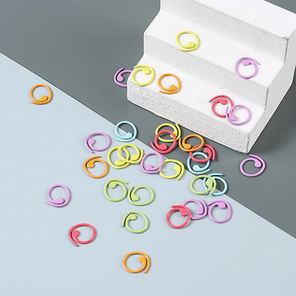 Spiral Multicolor Stitch Markers Set 30pcs