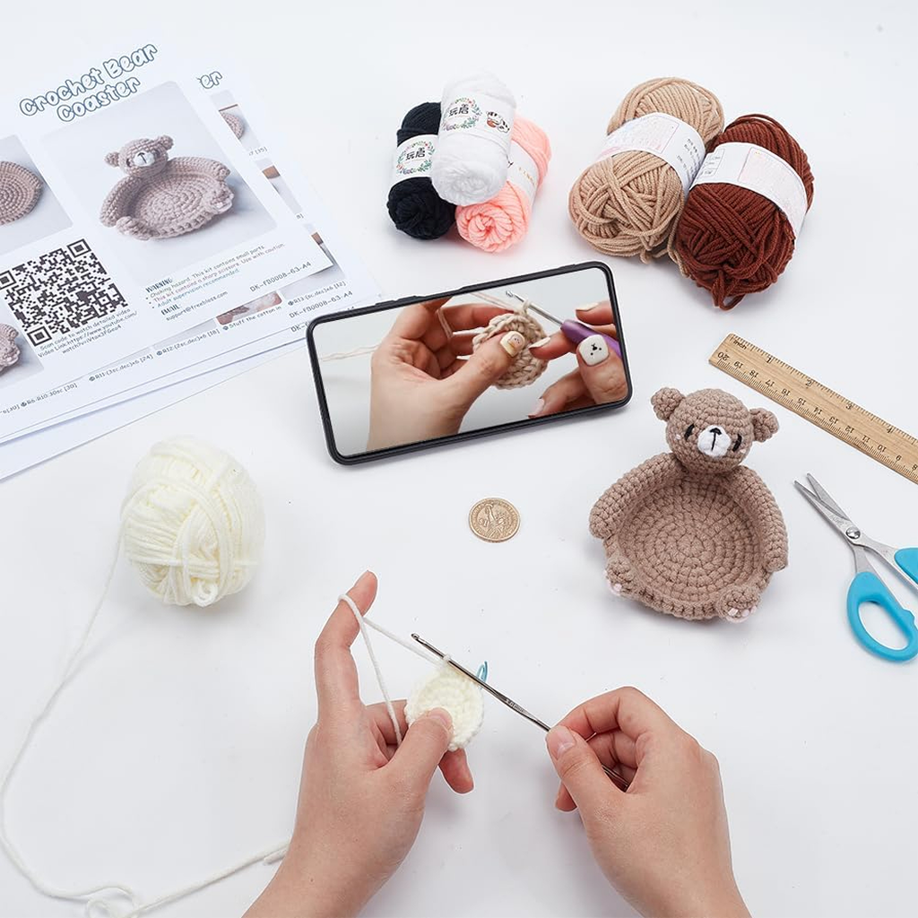 Crochet Bear Coaster Kit