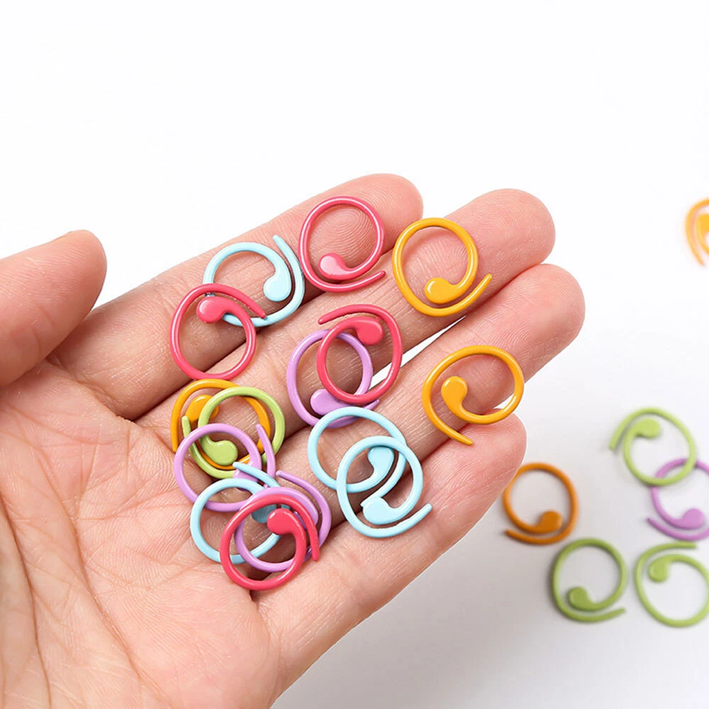 Spiral Multicolor Stitch Markers Set 30pcs