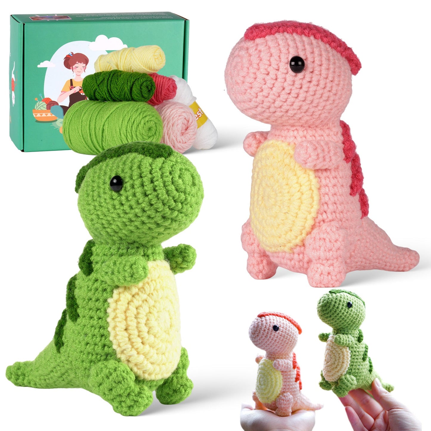 Crochet Dinosaur Kit 2pcs