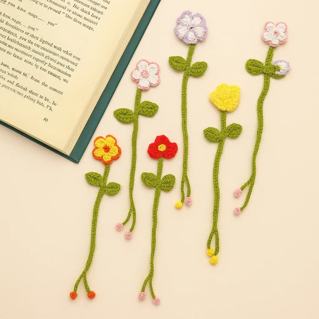 Crochet Flower Bookmark Kit 8pcs