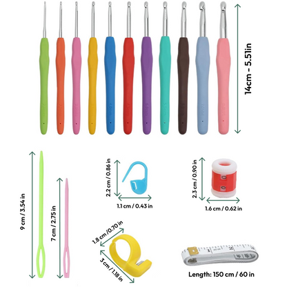 Crochet Hook Set 31 Pcs with Bag - Beginner Friendly