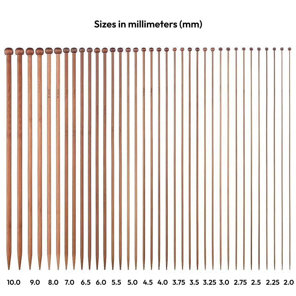 36 Pcs Bamboo Knitting Needles