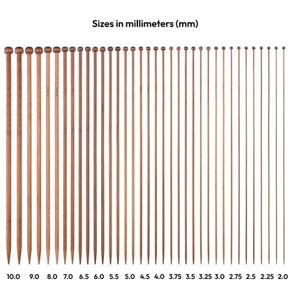 36 Pcs Bamboo Knitting Needles