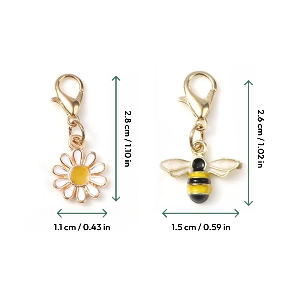 Enamel Flower & Bee Stitch Marker Set 5Pcs
